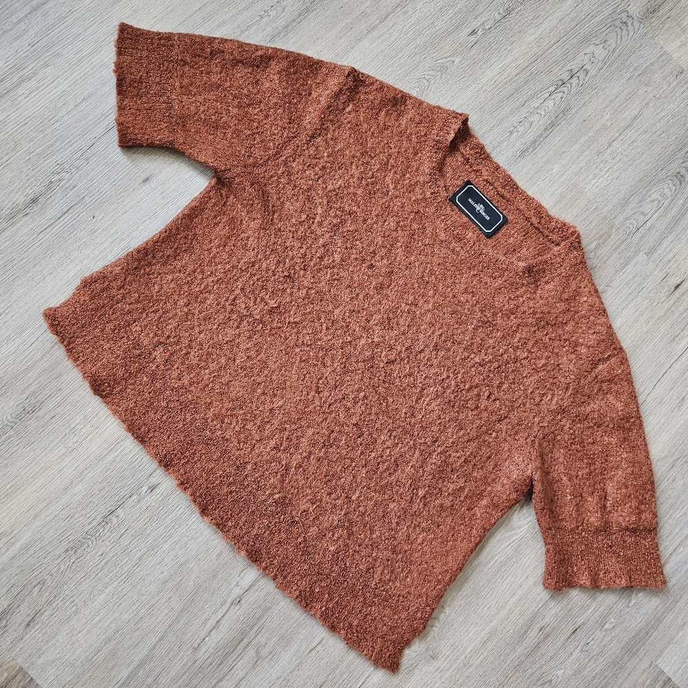 Malene Birger Rust Burnt Orange Half Sleeve Mohair Sweater